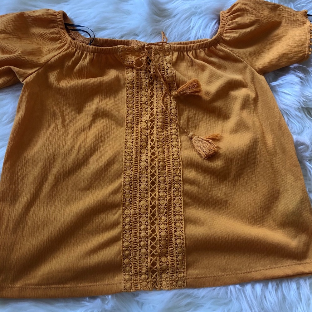Mustard Crotchet Top